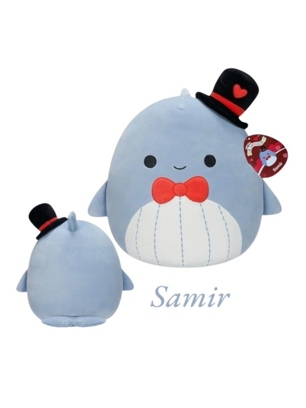 Squishmallows Samir The Whale Blue and Red Stuffed Animal